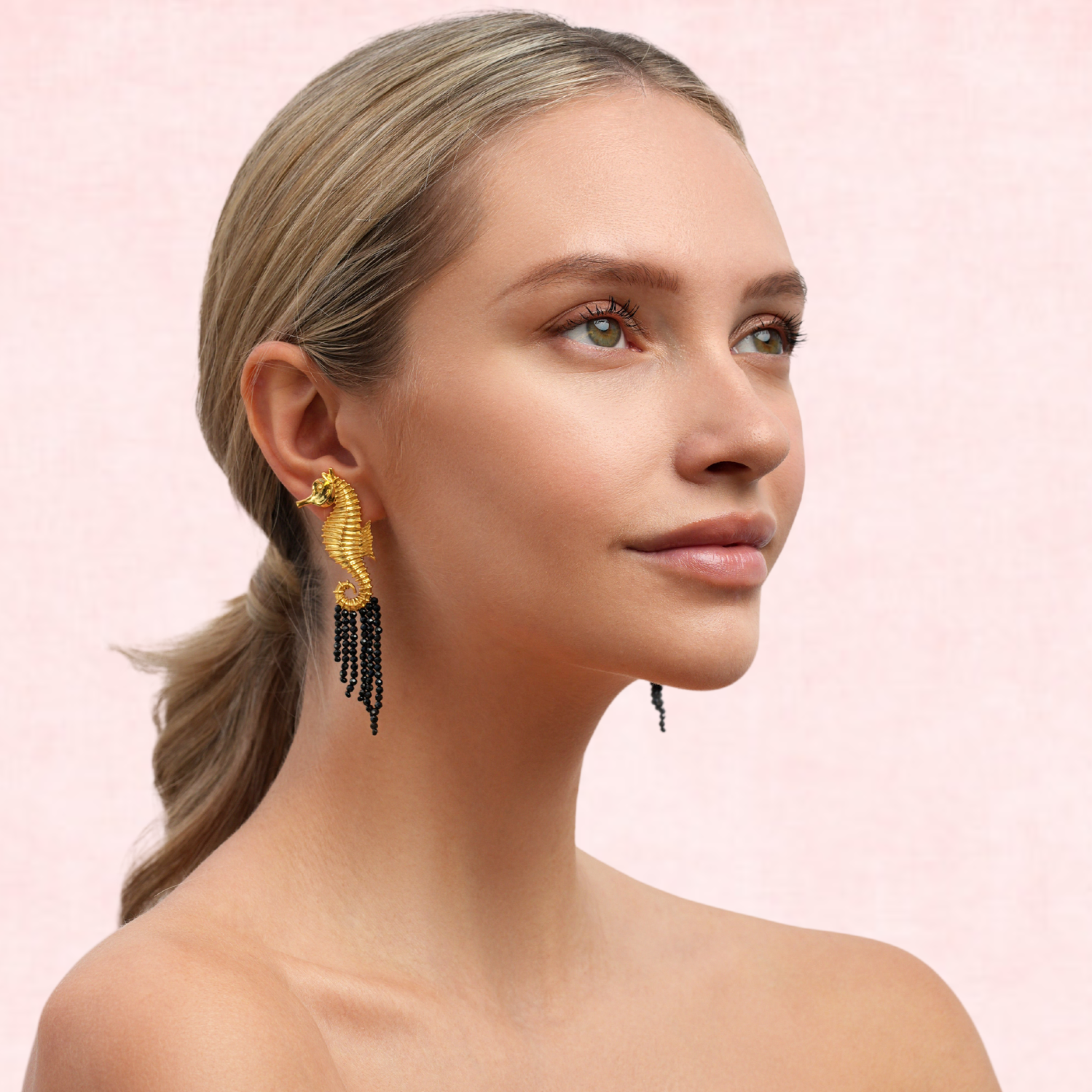 Golden Seahorse Earrings