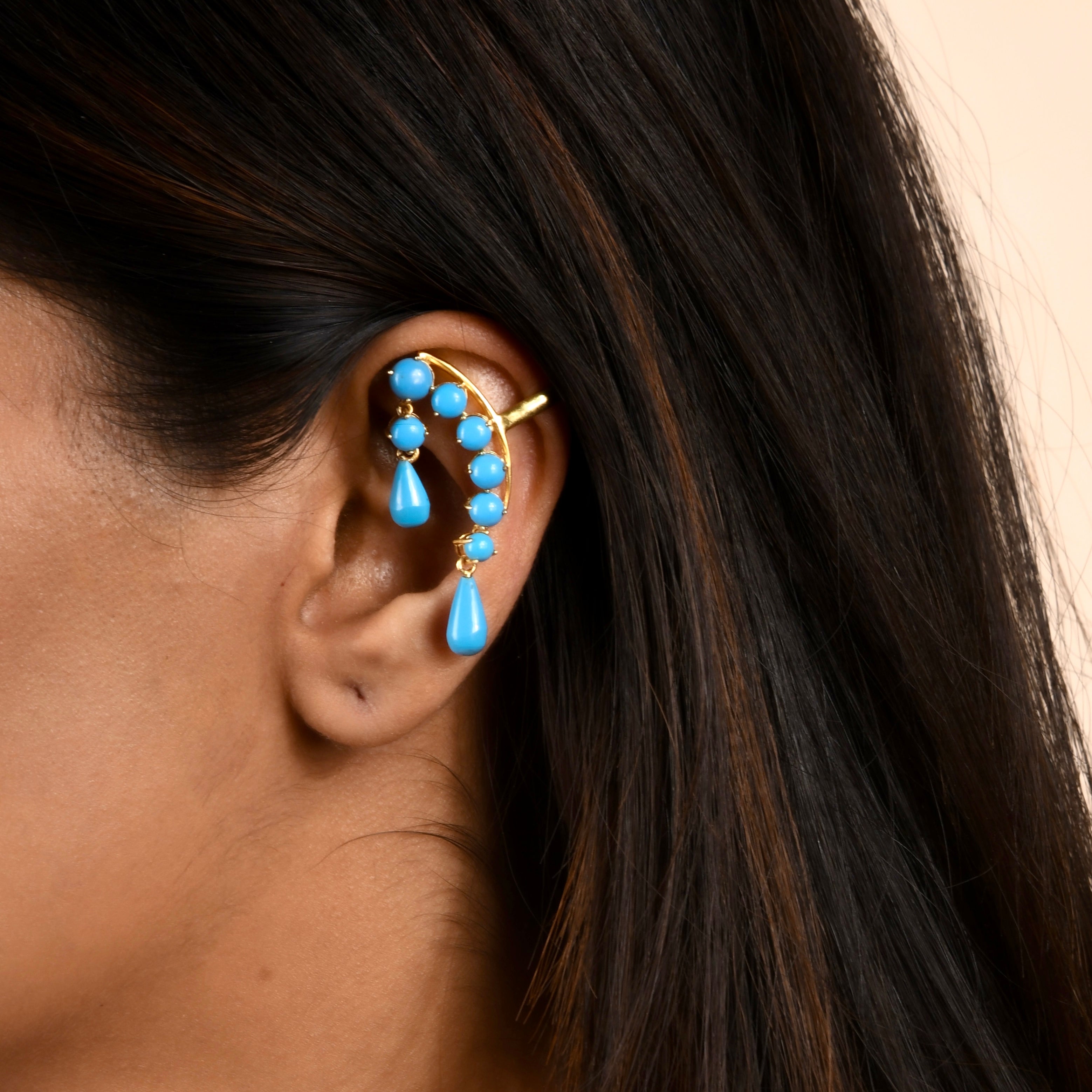 Waves of Blue Ear Cuff