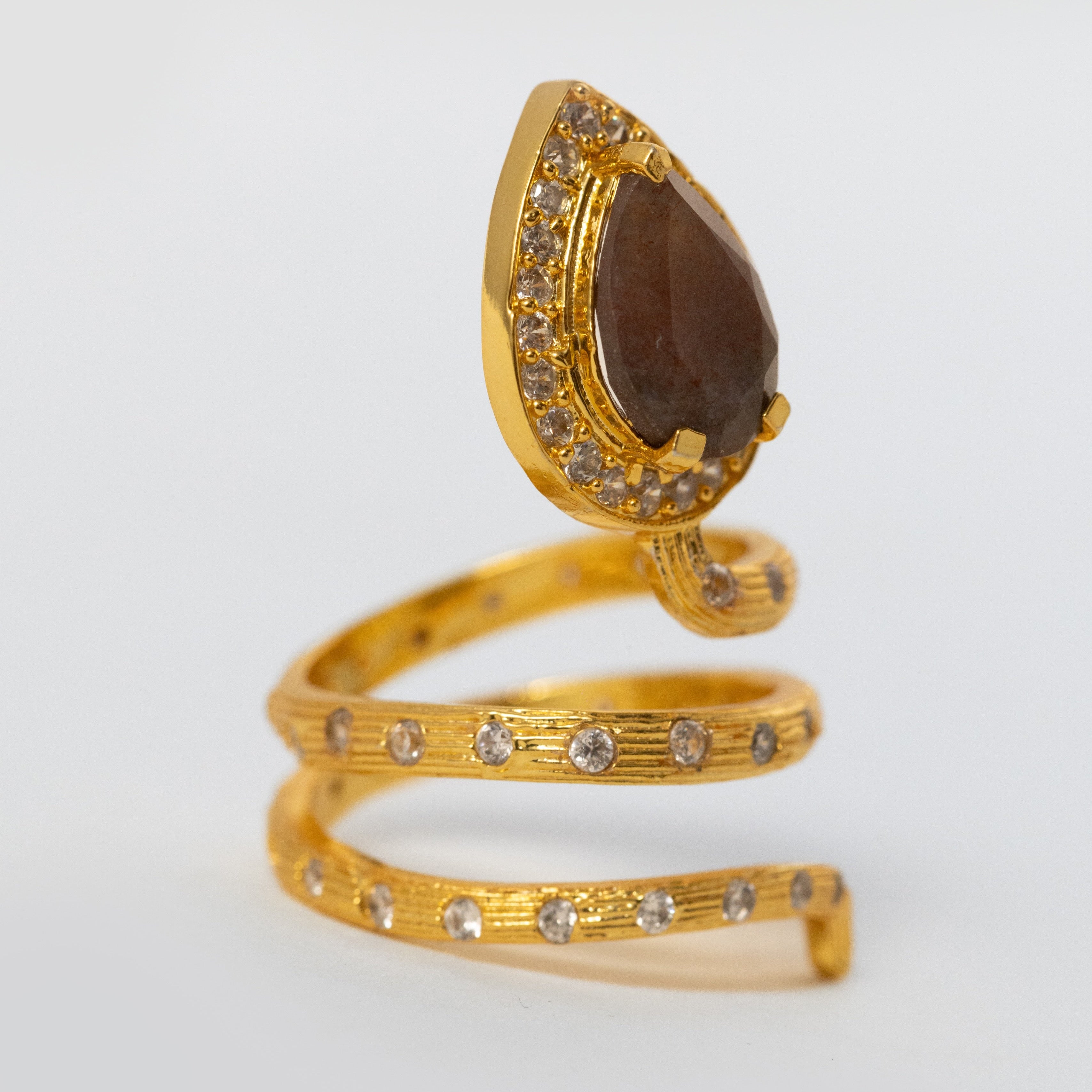 Gilded Coil Birthstone Ring