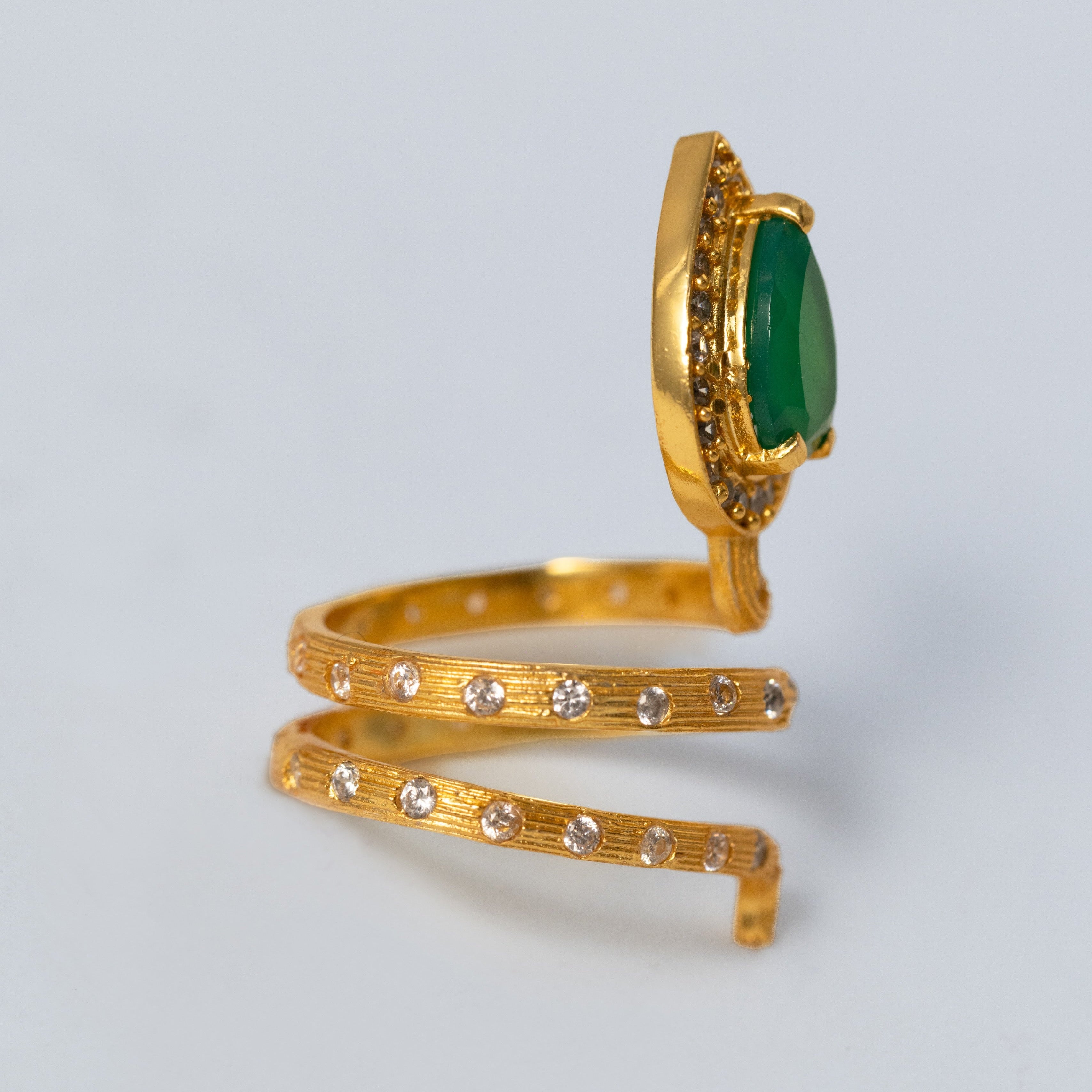 Gilded Coil Birthstone Ring