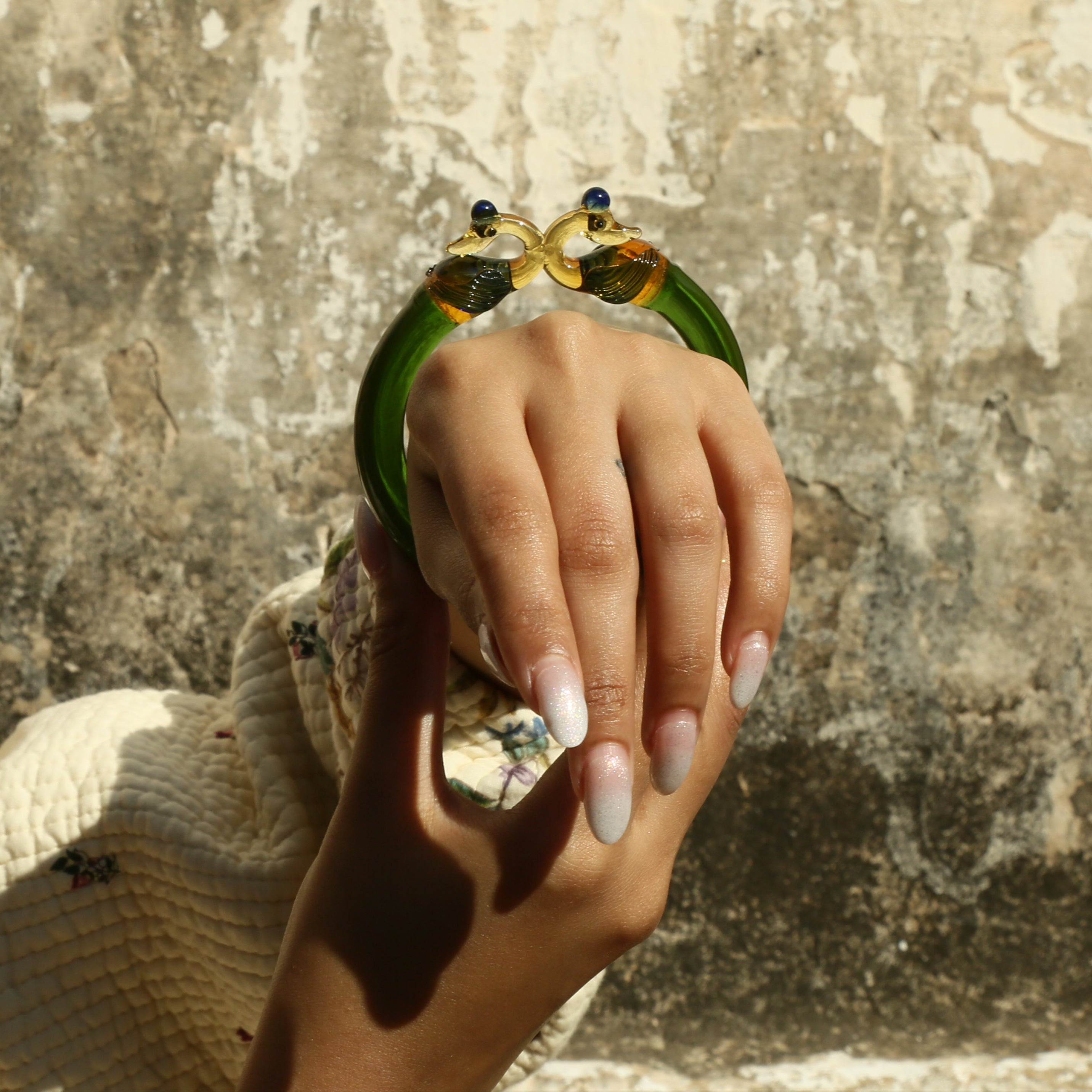 Peacock Glass Bangle