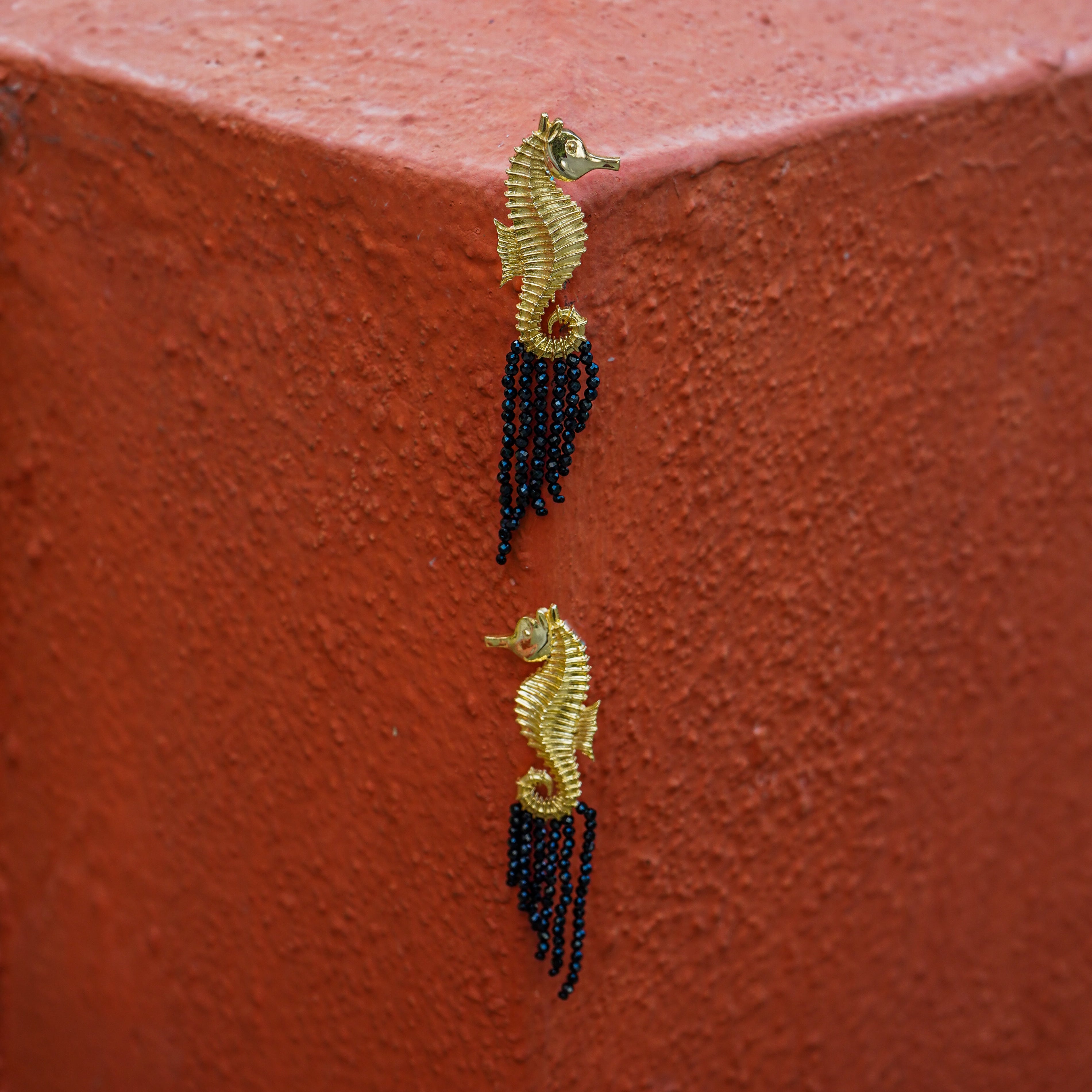 Golden Seahorse Earrings