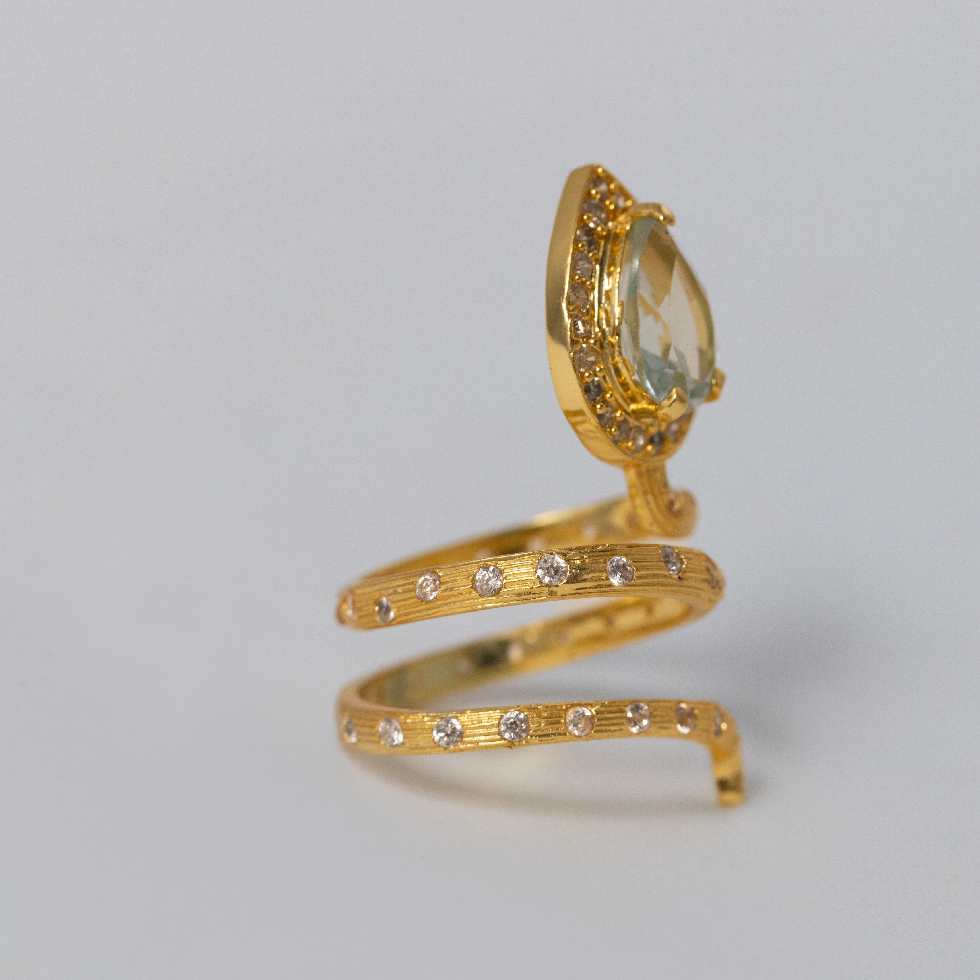 Gilded Coil Birthstone Ring