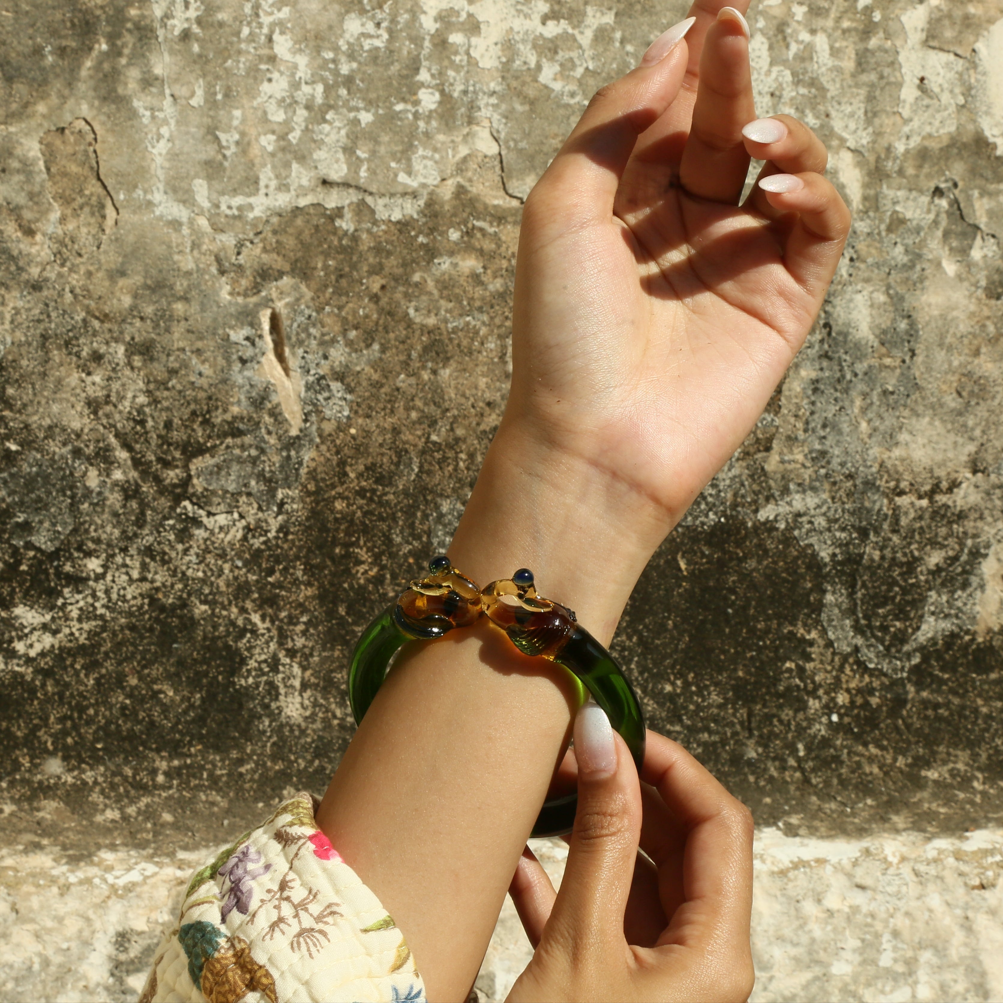 Peacock Glass Bangle
