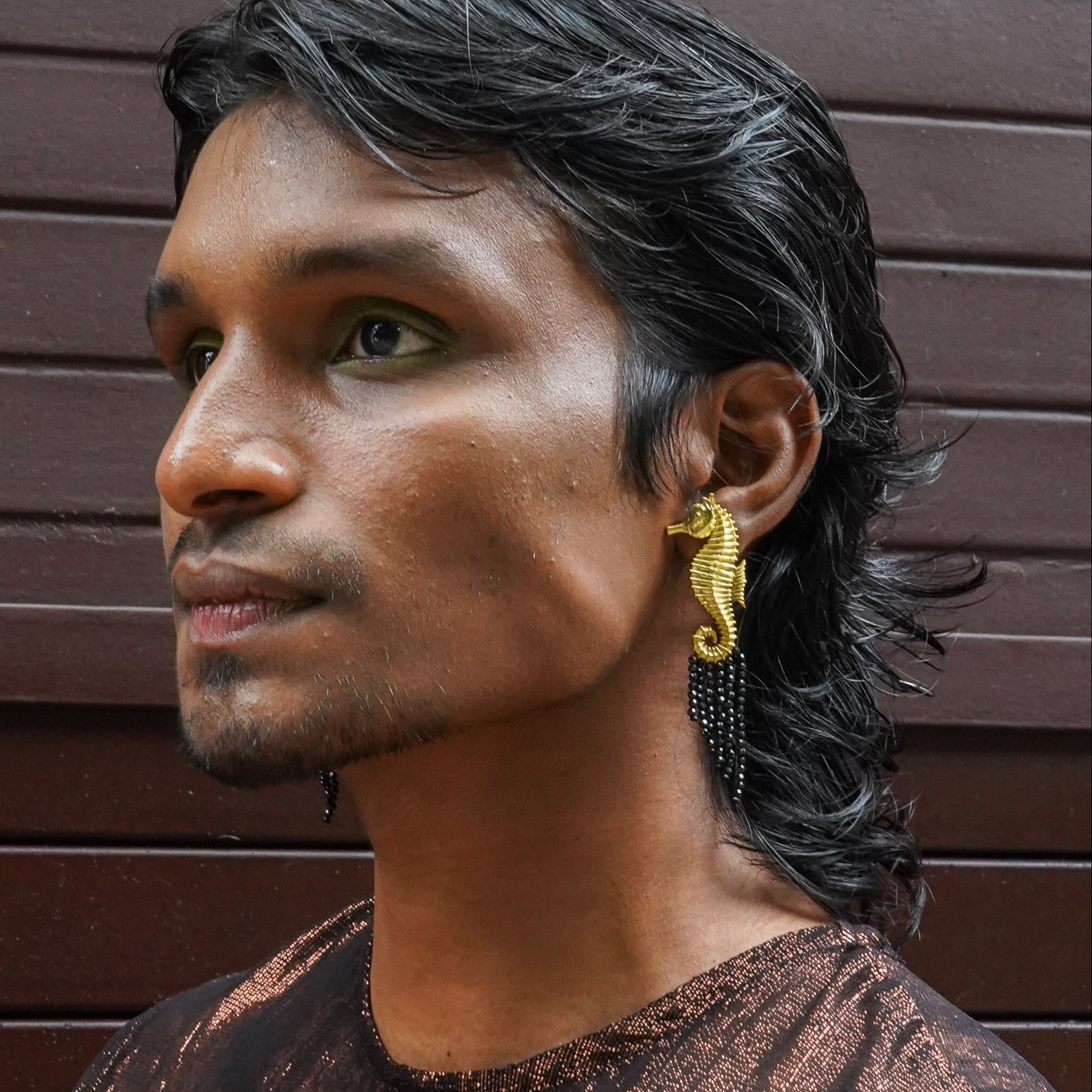 Golden Seahorse Earrings