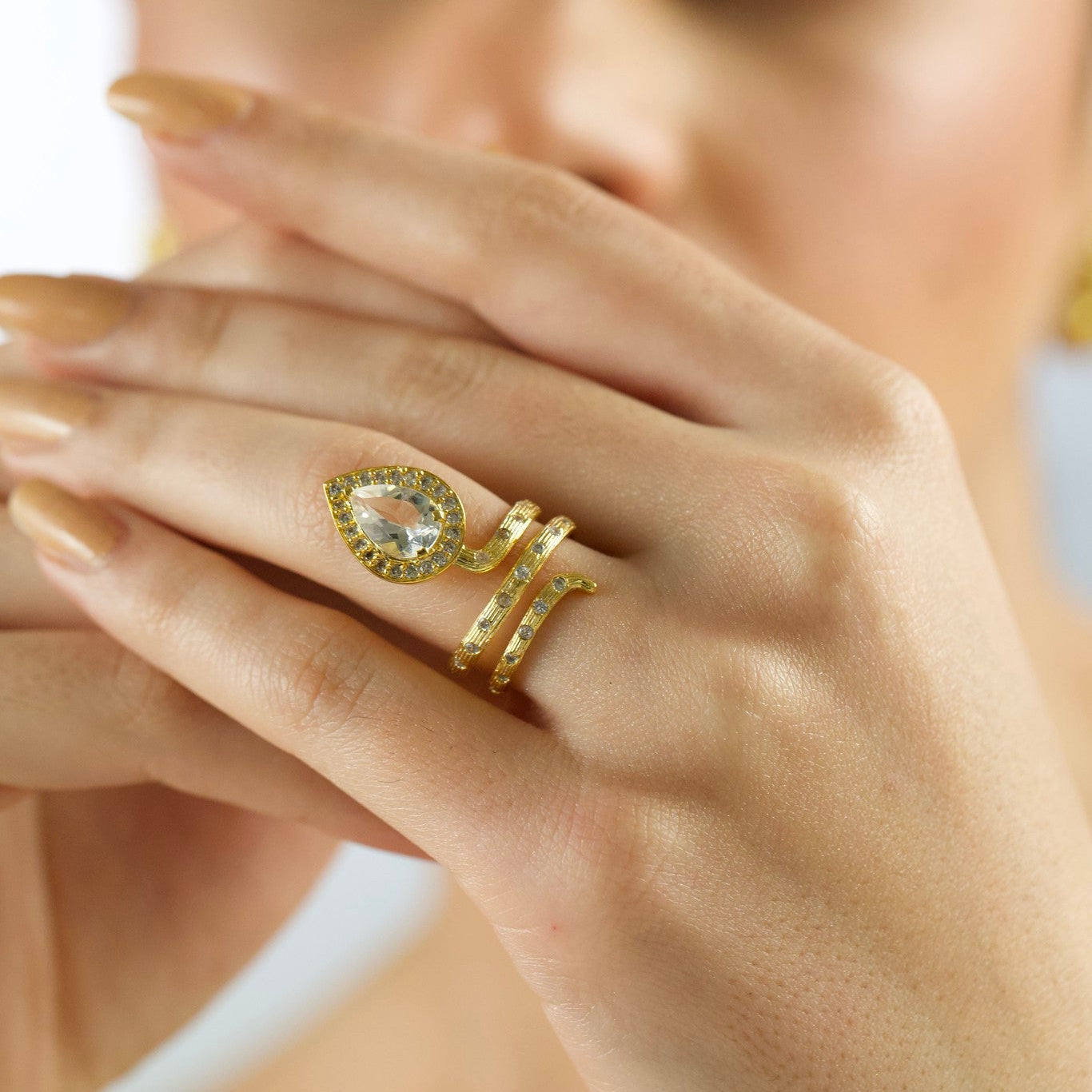 Gilded Coil Birthstone Ring